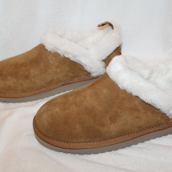 NIB UGG‎ KOOLABURRA CHESTNUT SUEDE SLIP ON FUR LINED SLIPPERS SHOES - Picture 3 of 7